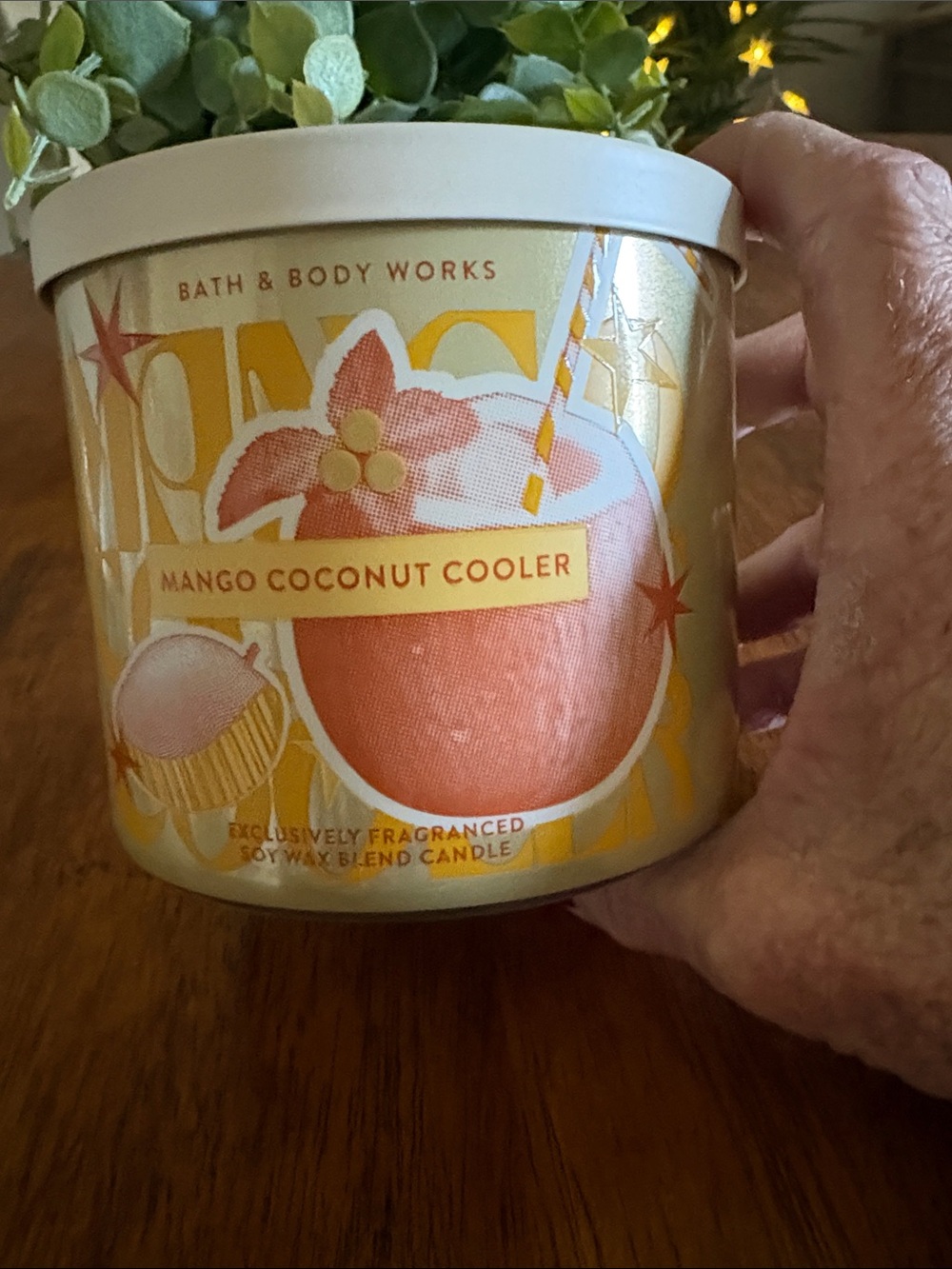 NWT “Mango Coconut Cooler” 3 Wick Candle